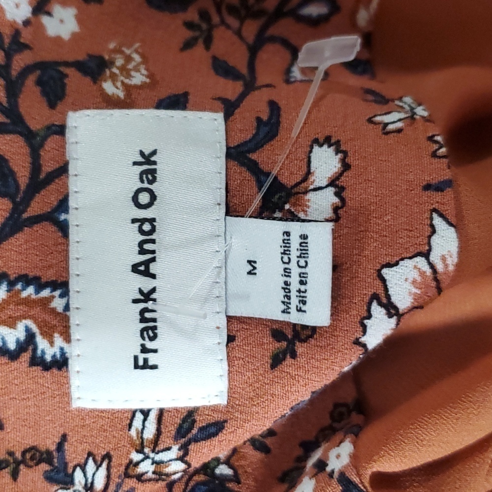 #126 Frank and Oak Ladies Flower Print Dress Size Medium - Picture 10 of 11